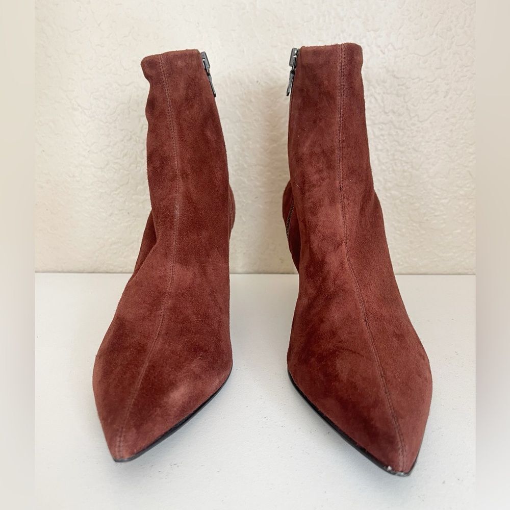 Rag & Bone Beha Stretch Boot Pointy Stiletto Ankle Boot Mahogany Suede 11/41 NIB - Picture 4 of 17